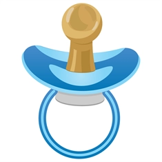 Baby Shower Classic Blue Baby Pacifier Transparent Sticker